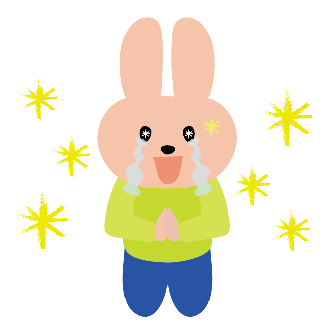 感謝しているうさぎ