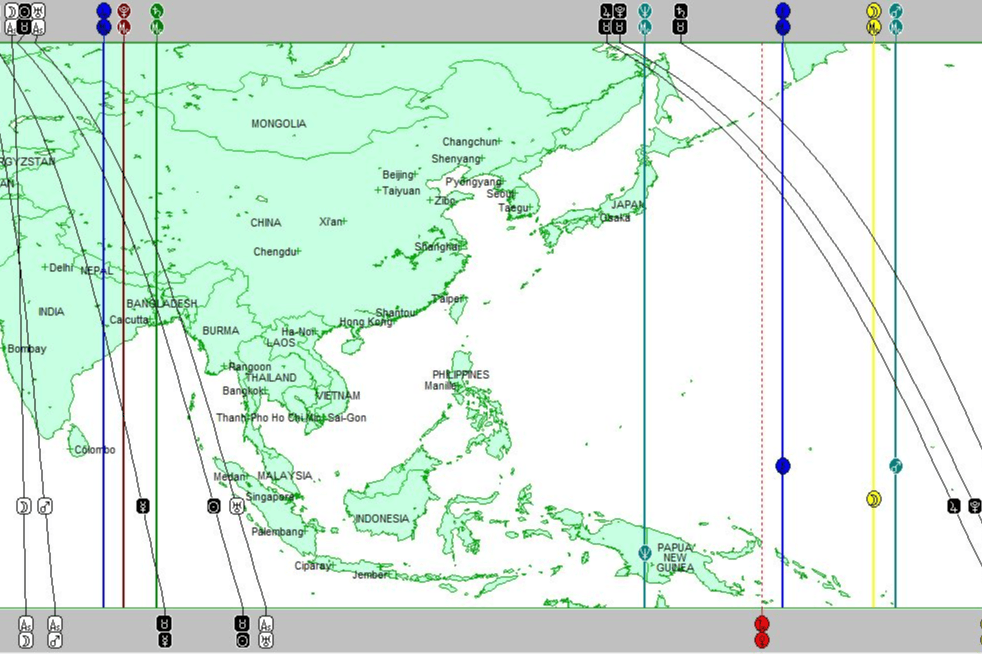①  国内版アストロ風水マップ　ご近所周辺から日本国内オーダーメイド吉方位マップ