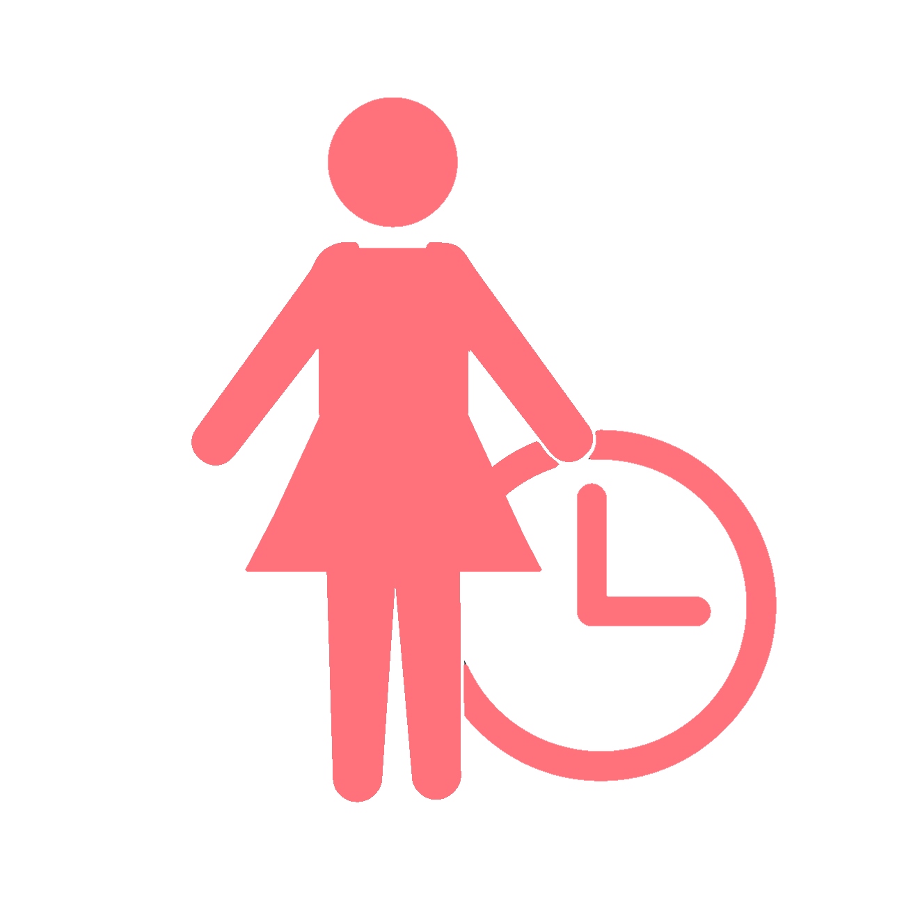 時計と女性アイコン