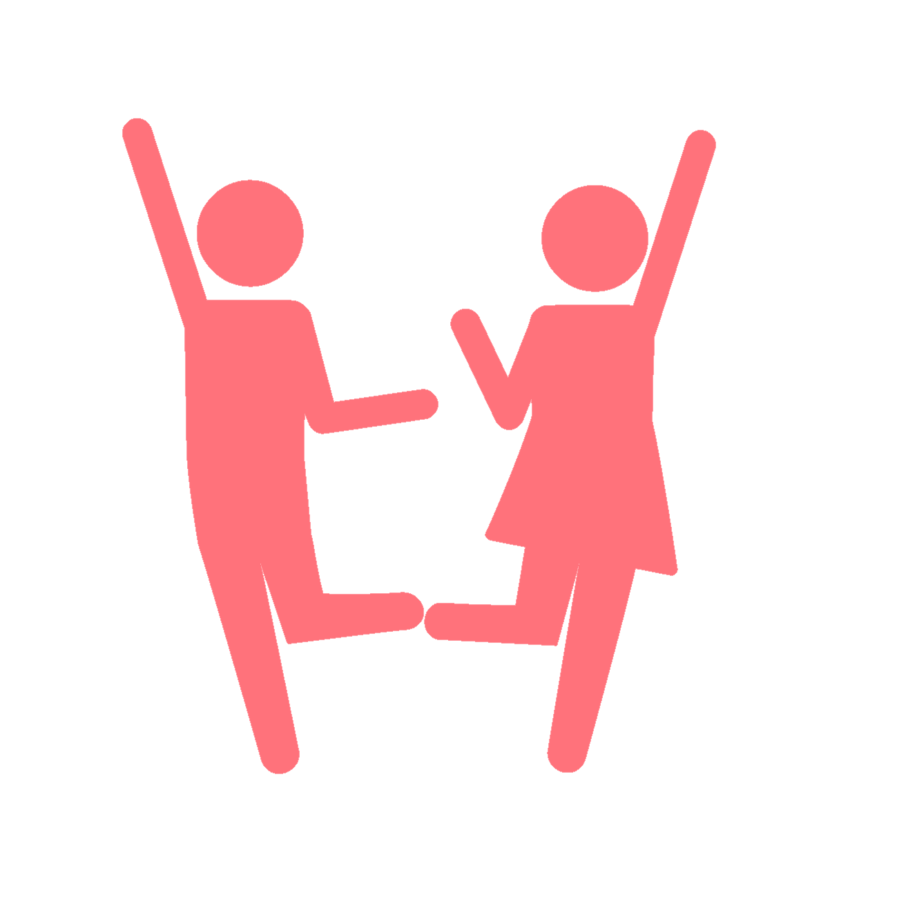 喜ぶ男女のアイコン