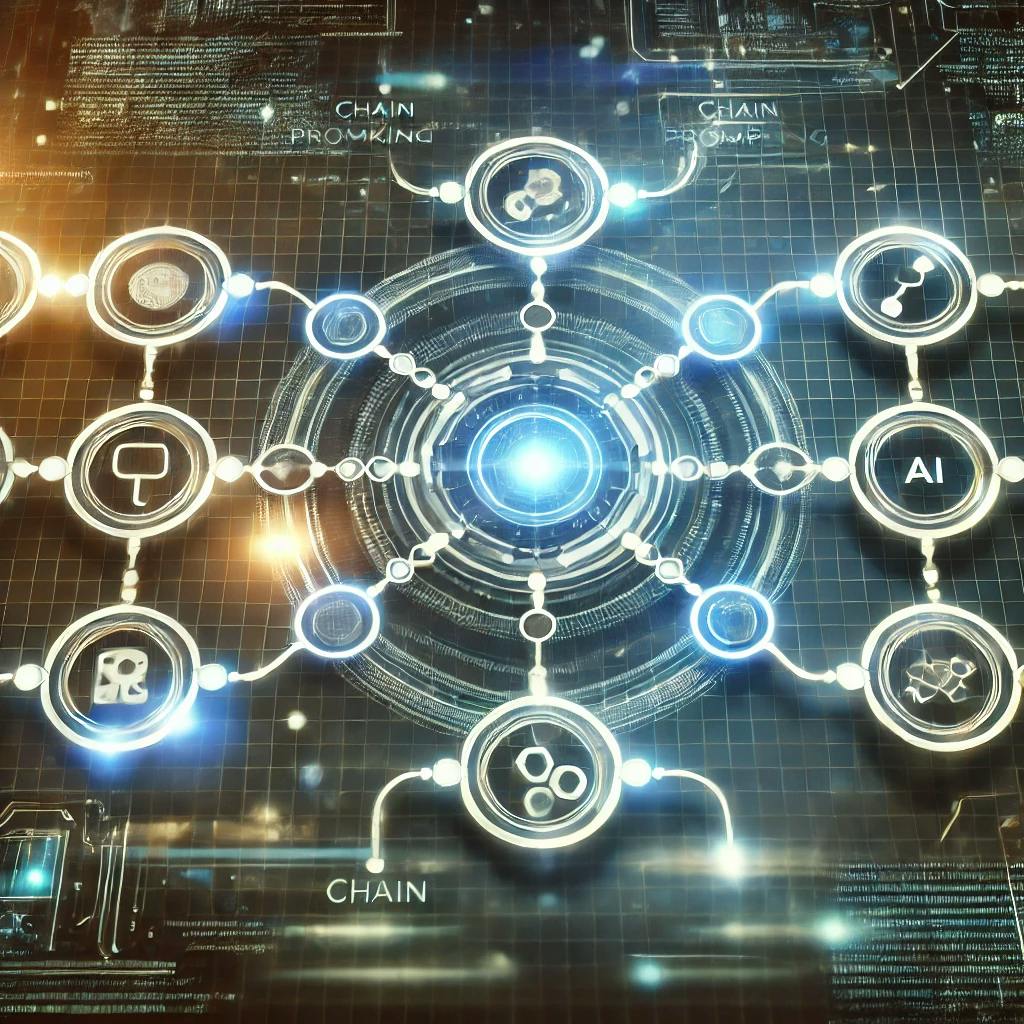 複数のプロンプトを連携させて使うチェーンプロンプト技術を学ぶ講座のイメージ